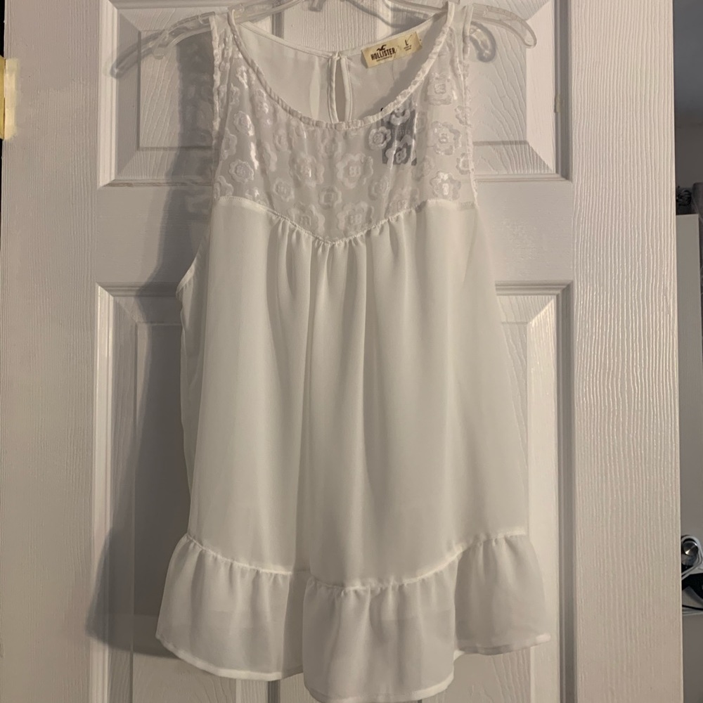 Shear white Hollister tAnk top  blouse